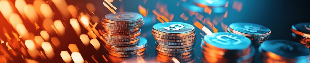 Poster - Creative design of payment systems using bold arrows and coins