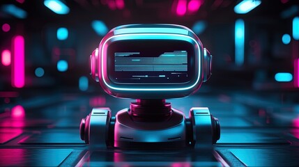 Aufkleber - AI robot with futuristic holographic interface, corporate-friendly, detailed high-resolution design 