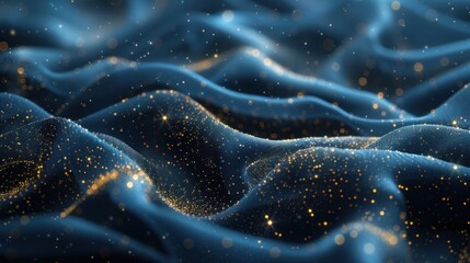 Poster - Silk fabric with a celestial theme showcases tiny star-like reflections, creating a dreamlike, cosmic ambiance