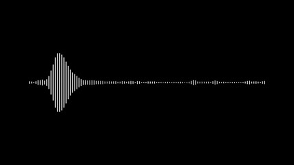 Poster - 4K Sound Wave ,Simple Audio Waveform Animation ,Audio waveform with glowing dots spectrum audio animation, Wave form Audio isolated on transparent background.