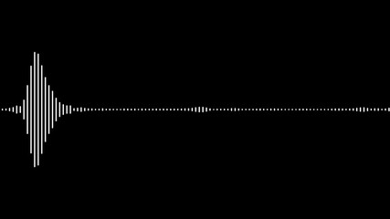 Poster - Sound wave animation black bars black background, Abstract wave motion equalizer. Animated sound wave spectrum 4k abstract music sound wave or audio waveform isolated on black background Audio