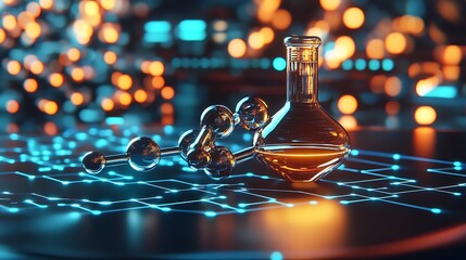 Poster - A futuristic chemistry lab with interactive tools for studying the chemistry of advanced energy storage systems
