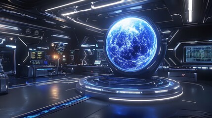 Poster - a futuristic physics lab using digital tools to simulate the effects of strong gravitational waves o