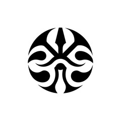 Aufkleber - A captivating symbol that represents abstract beauty. The image's captivating, symmetrical design in stark black against a clean backdrop