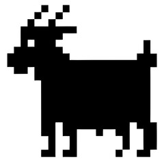 Poster - pixelated goat standing against a clean backdrop