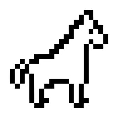Poster - a pixelated horse in a simple black and white style