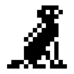 Aufkleber - A pixelated dog illustration sitting with head up