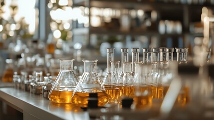 Poster - A high-tech chemistry lab with holographic models for studying complex reaction pathways and their applications 