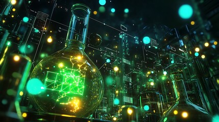 Poster - a high-tech chemistry lab with real-time digital interfaces for studying reaction mechanisms and opt