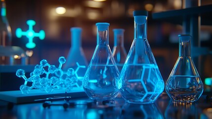 Poster - A high-tech chemistry lab with real-time digital tracking of chemical reactions for environmental monitoring