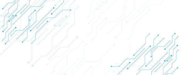 Aufkleber - Abstract digital technology futuristic internet network speed connection white background. Technology background with crossed lines and dots. 