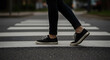 © SRD - Walking on Crosswalk, Pedestrian Safety, Road Crossing, Generative AI image