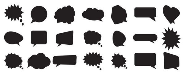 Wall Mural - black speech bubble icons for comics and design