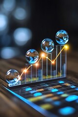 Poster - Modern infographic of market expansion with vibrant upward graphs