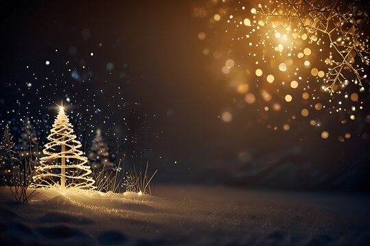 christmas tree in the snow