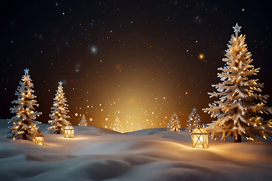 christmas tree in the snow