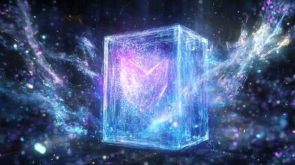 Poster - Digital Crest: Bold, Bright, and Holographic

