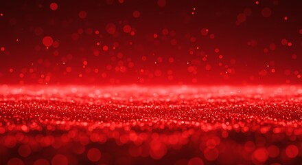 Poster - Glittering Red Bokeh Particles Flowing Festive Background Elegant Dynamic