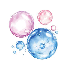 Poster - Drawing of a bunch of bubbles with one of them being pink and the other being blue.