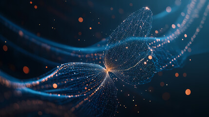 Aufkleber - Abstract Digital Art: An eye-catching digital artwork features an abstract representation with flowing lines and points of light, creating a sense of wonder and technological elegance. 