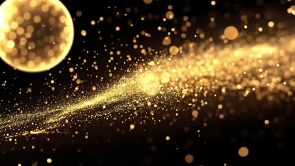 Poster - Thousands of gleaming abstract particles swirling in dynamic motion create a visually stunning effect, Animation depicting hundreds of abstract particles with tails fooatge