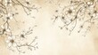 © Pannin - Soft sepia-toned vintage background with hand-drawn floral sketches, delicate and timeless. -