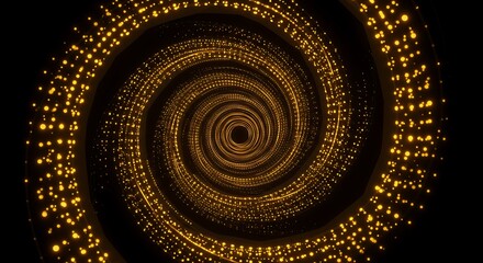 Aufkleber - Golden Light Spiral Tunnel Abstract Motion Background Digital Art 3D Render