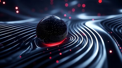 Poster - Smooth-Edged Holographic Logo Glowing in a Dark Futuristic Space
