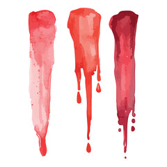 Poster - Three red paint splatters on a white background. The splatters are in different sizes.