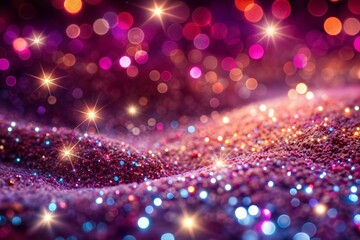 Canvas Print - sparkling glitter with purple pink bokeh and dreamy diamond texture background