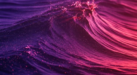 Aufkleber - Abstract Water Wave Illuminated with Pink and Purple Gradient Light Macro Close Up
