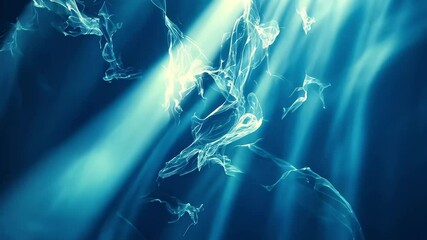 Poster - Vibrant blue burst with ethereal light rays creating an abstract heavenly atmosphere, Blue Burst Abstract Ethereal Heavenly Light Rays Background