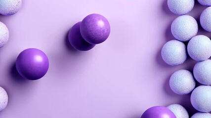 Poster - Purple spheres contrast light blue, pastel background; design element