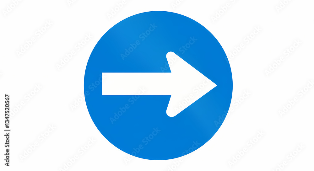 Keep Right Blue Directional Sign