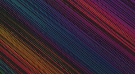 Poster - Abstract Colorful Diagonal Lines Pattern on Dark Background Dynamic Texture Digital Art