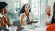 © peopleimages.com - Meeting, schedule and tablet with business women in boardroom of office for planning or strategy. Agenda, collaboration and report with employee team in workplace for discussion or information review