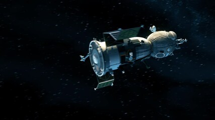 Wall Mural - separation of the final stage and launch of the spacecraft into earth orbit. 3d animation. 4k.