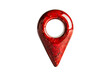 © Bravo - Pointer location mark with a hole red glossy , cut out transparent