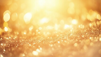 Aufkleber - Golden sunlight reflections on soft beach sand, subtle blur with dreamy bokeh effect, warm and gentle summer atmosphere, abstract nature-inspired background