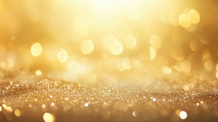 Aufkleber - Golden sunlight reflections on soft beach sand, subtle blur with dreamy bokeh effect, warm and gentle summer atmosphere, abstract nature-inspired background