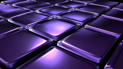 Poster - Purple glass squares, dark background, digital art, website design