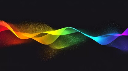 Poster - Rainbow energy wave abstract background