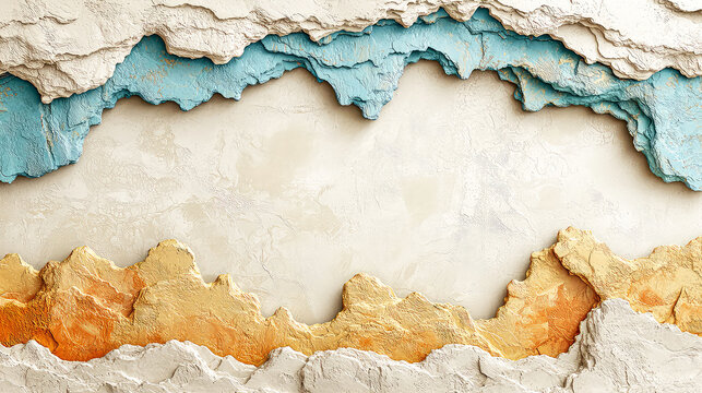 Abstract Gold, Blue and White Rock Texture: Modern Art Background
