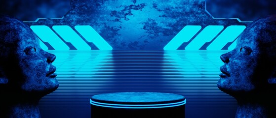 Wall Mural - 3d illustration rendering of y2k 2000s gamer technology futuristic fantasy metaverse cyberpunk sci-f