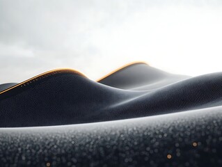 Abstract Dark Hills with Glowing Lines.