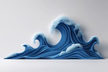 Poster - Minimalist Blue Wave Design on White Background for Effective Business Communication