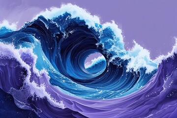 Poster - Indigo Waves on Lavender Background for Business Communication and Connectivity Abstract Design