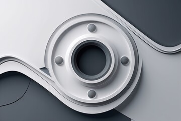 Poster - Futuristic Technology Banner and Web Layout with Modern White and Grey Background Design