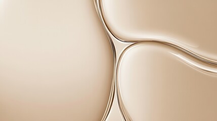 Poster - Silky beige cosmetic cream pouring, swirling with graceful movement against soft neutral background, highlighting skincare product texture and elegance
