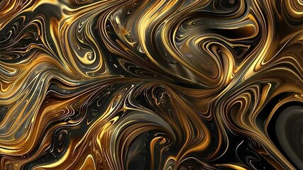 Poster - An abstract swirl of shimmering gold and black creates a luxurious backdrop.